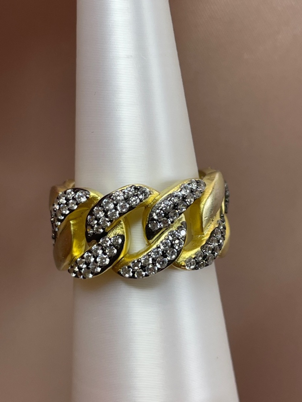 Freida Rothman S925 Black Rhodium "Armor of Hope" Pavé Cuban Ring NWT $295 MSRP